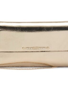 Ted Baker Gold Metallic leather Clutch with Chain
